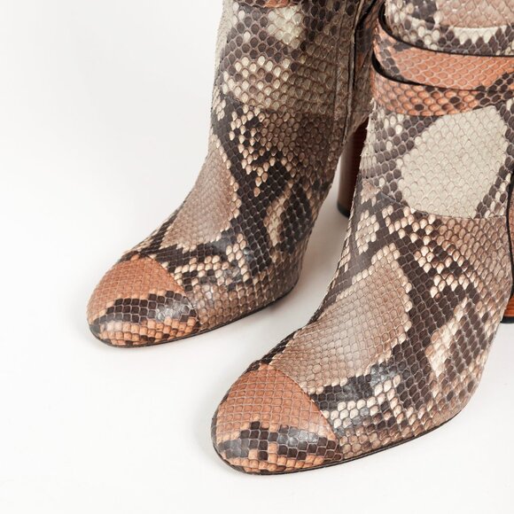 Gucci SS/15 Runway Biscotto & Taffy Python Buckled Knee-High Boots - Picture 8 of 15